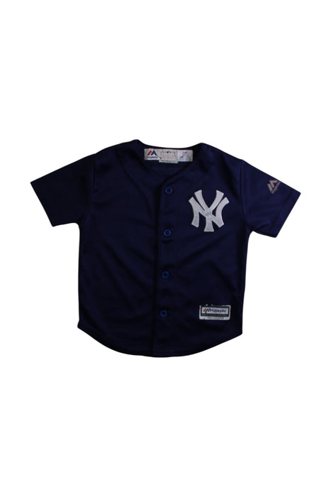 A Navy Short Sleeve Shirts from Majestic in size 2T for neutral. (Front View)