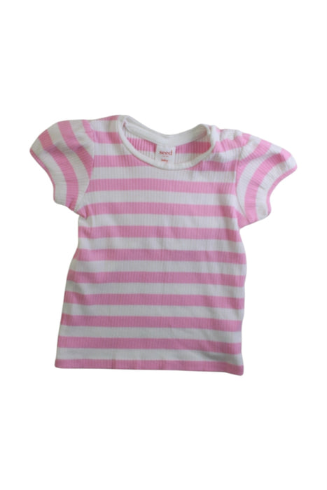 A Pink Short Sleeve Tops from Seed in size 18-24M for girl. (Front View)