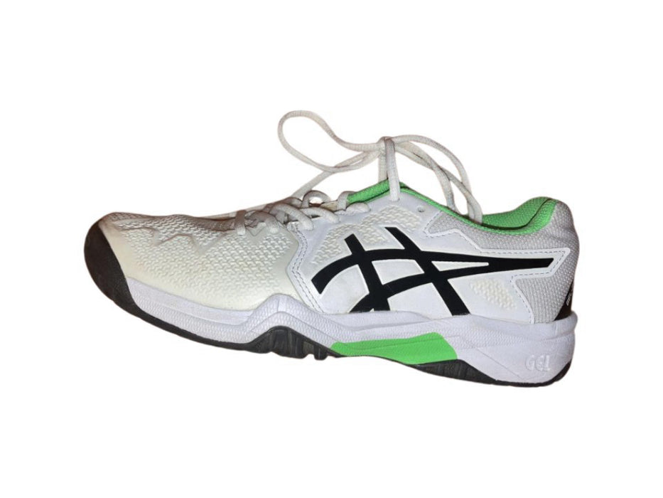 A White Sneakers from ASICS in size 12Y for boy. (Back View)