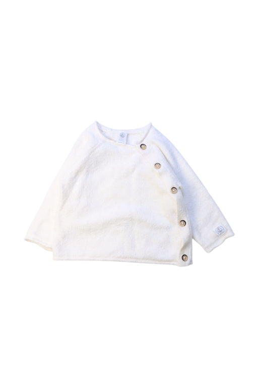 A White Buttoned Sweatshirts from Petit Bateau in size 3-6M for boy. (Front View)
