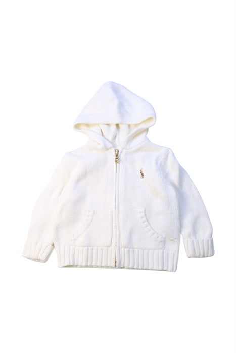 A White Zippered Sweatshirts from Ralph Lauren in size 6-12M for boy. (Front View)