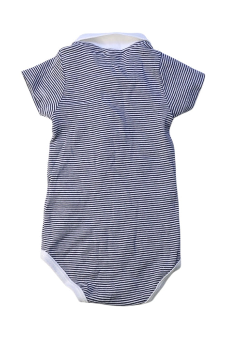A Navy Short Sleeve Bodysuits from Petit Bateau in size 6-12M for boy. (Back View)