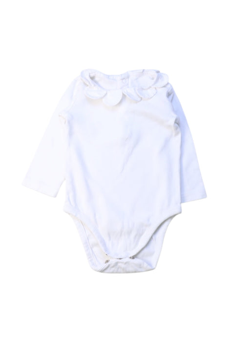 A White Long Sleeve Bodysuits from Jacadi in size 3-6M for girl. (Front View)