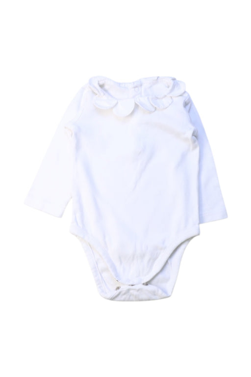 A White Long Sleeve Bodysuits from Jacadi in size 3-6M for girl. (Front View)