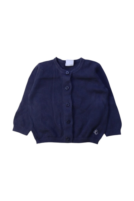 A Navy Cardigans from Petit Bateau in size 3-6M for boy. (Front View)