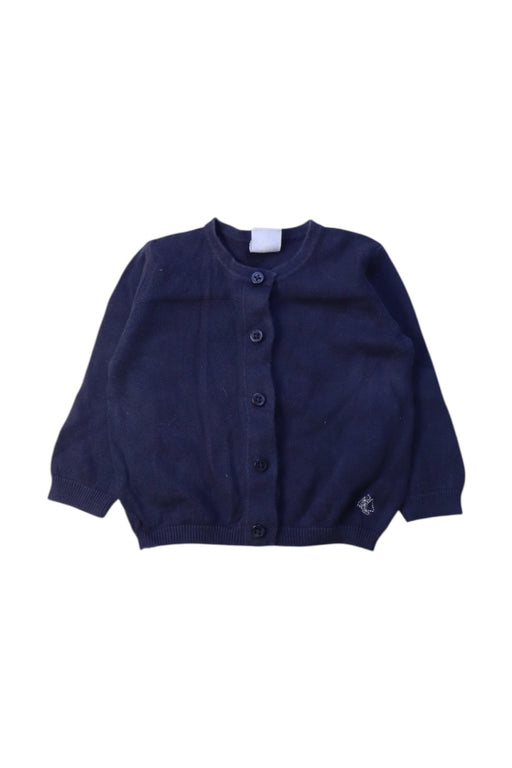 A Navy Cardigans from Petit Bateau in size 3-6M for boy. (Front View)