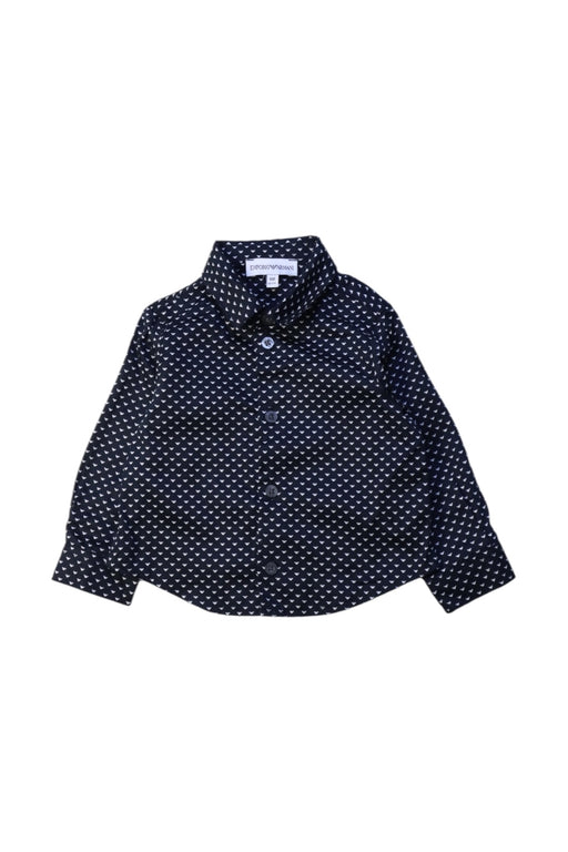 A Navy Long Sleeve Shirts from Armani in size 3-6M for boy. (Front View)
