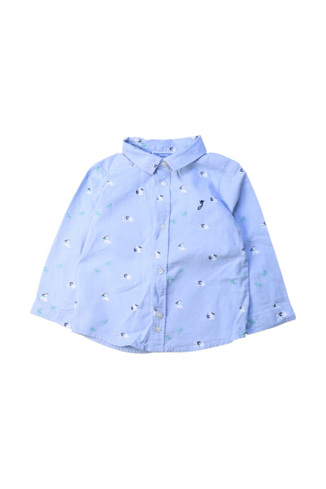 A Blue Long Sleeve Shirts from Jacadi in size 12-18M for boy. (Front View)