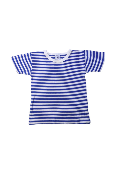 A Blue Short Sleeve T Shirts from Petit Bateau in size 3T for boy. (Front View)