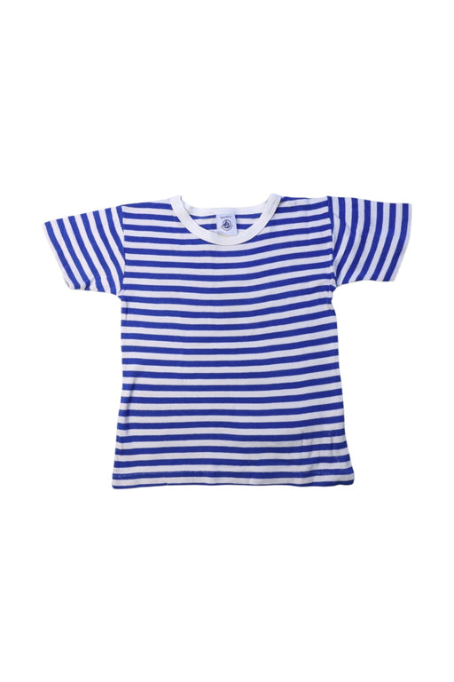 A Blue Short Sleeve T Shirts from Petit Bateau in size 3T for boy. (Front View)