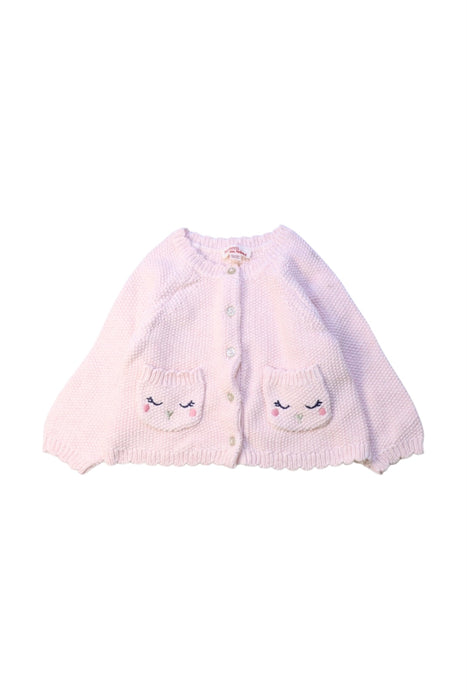 A Pink Cardigans from DPAM in size 6-12M for girl. (Front View)
