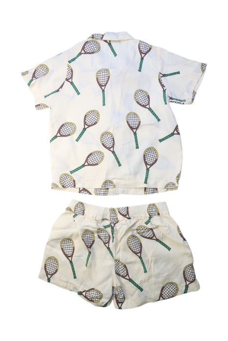 A Beige Shorts Sets from Mini Rodini in size 3T for boy. (Back View)