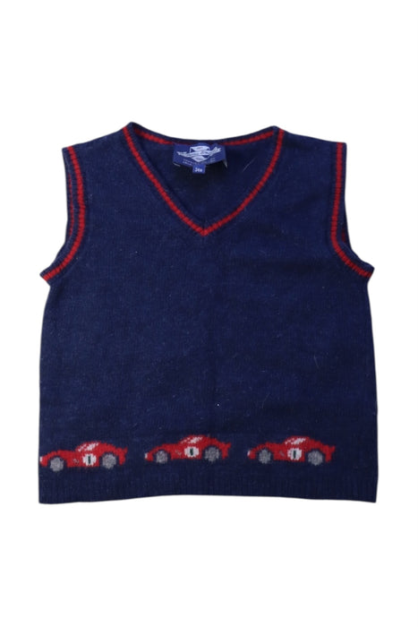 A Navy Sweater Vests from Thomas Brown in size 2T for boy. (Front View)