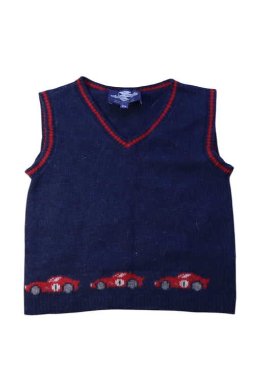 A Navy Sweater Vests from Thomas Brown in size 2T for boy. (Front View)