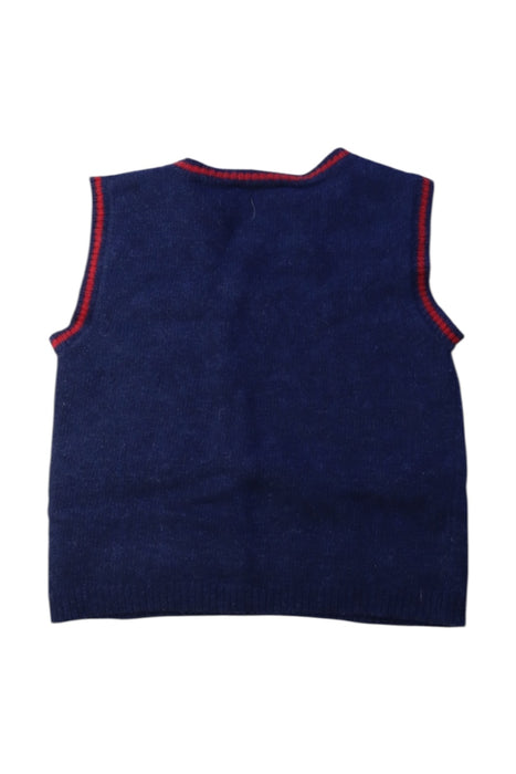 A Navy Sweater Vests from Thomas Brown in size 2T for boy. (Back View)