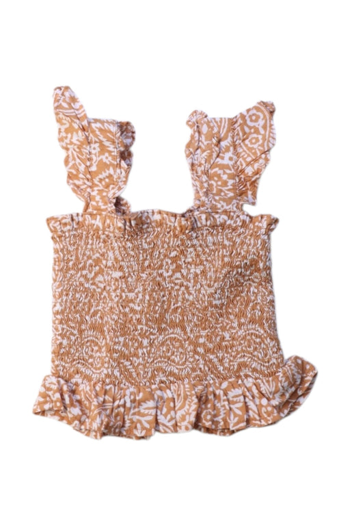 A Brown Sleeveless Tops from Janie & Jack in size 12-18M for girl. (Front View)