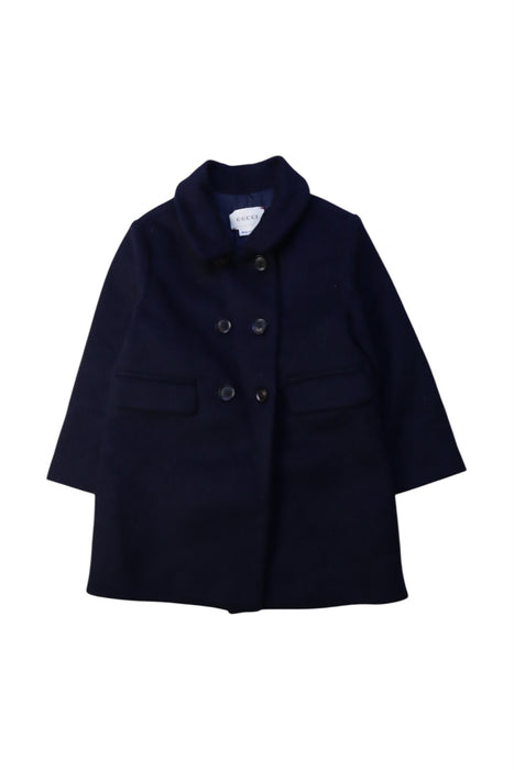 A Navy Coats from Gucci in size 12-18M for girl. (Front View)