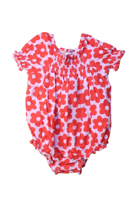 A Red Short Sleeve Rompers from Seed in size 6-12M for girl. (Front View)