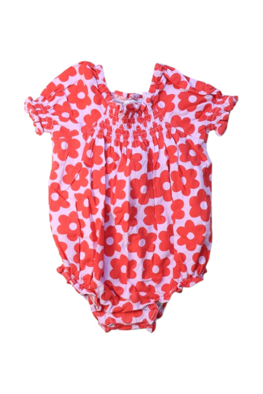 A Red Short Sleeve Rompers from Seed in size 6-12M for girl. (Front View)