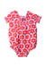 A Red Short Sleeve Rompers from Seed in size 6-12M for girl. (Front View)