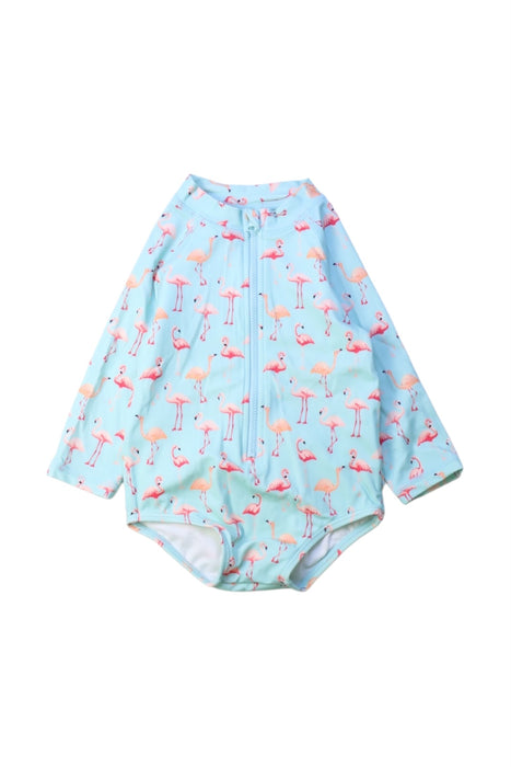 A Blue Rash Guards from Janie & Jack in size 6-12M for girl. (Front View)