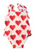 A Red Swimsuits from Hanna Andersson in size 3-6M for girl. (Front View)