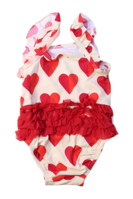 A Red Swimsuits from Hanna Andersson in size 3-6M for girl. (Back View)