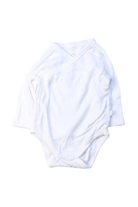 A White Long Sleeve Bodysuits from Mori in size 0-3M for boy. (Front View)
