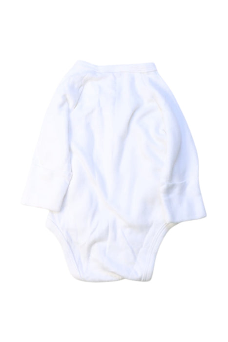 A White Long Sleeve Bodysuits from Mori in size 0-3M for boy. (Back View)