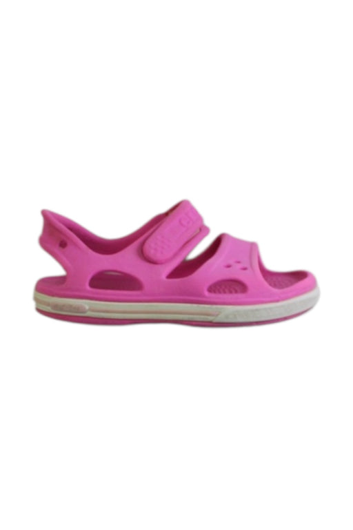 A Pink Sandals from Crocs in size 18-24M for girl. (Front View)