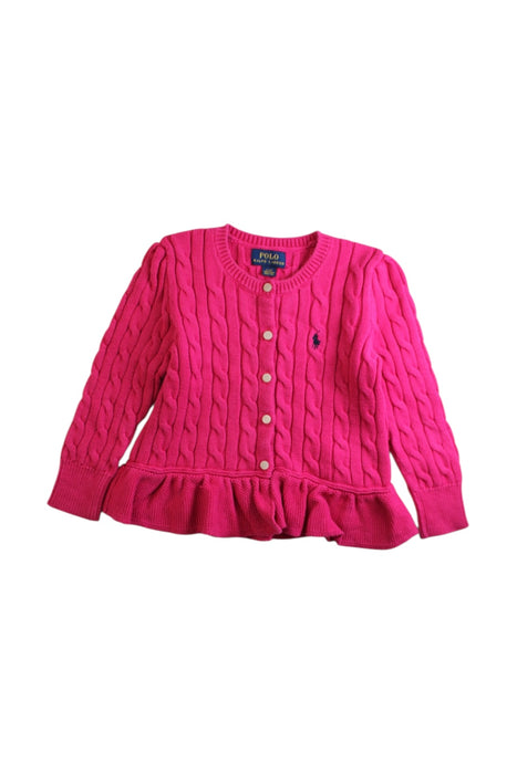 A Pink Cardigans from Polo Ralph Lauren in size 3T for girl. (Front View)