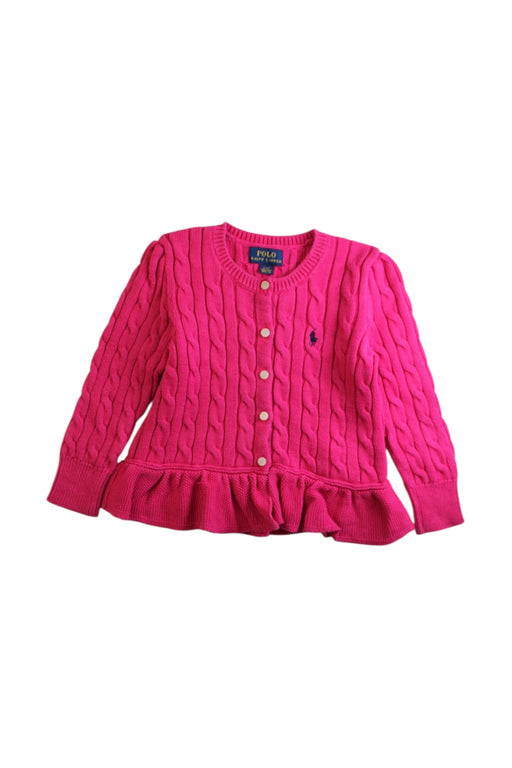 A Pink Cardigans from Polo Ralph Lauren in size 3T for girl. (Front View)