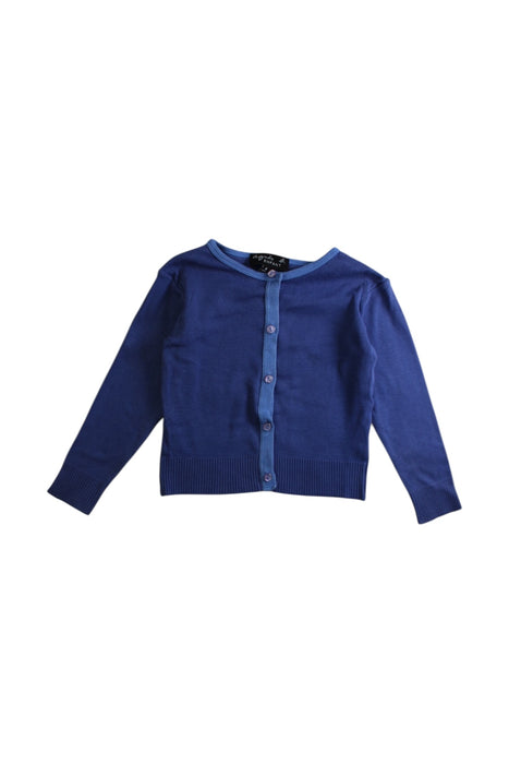 A Navy Cardigans from Agnes B Enfant in size 4T for girl. (Front View)