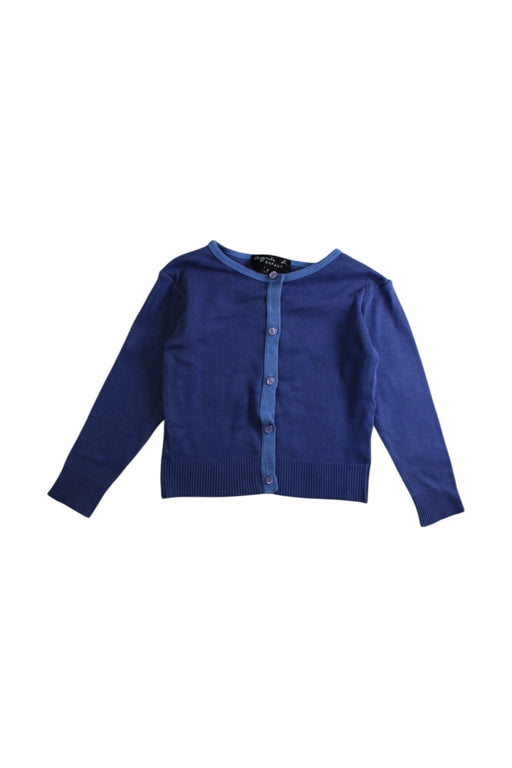 A Navy Cardigans from Agnes B Enfant in size 4T for girl. (Front View)