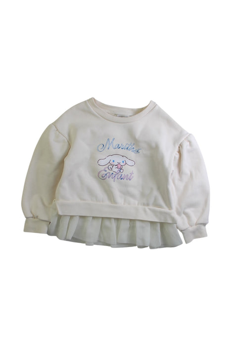 A White Crewneck Sweatshirts from Marithé & Francois Girbaud in size 2T for girl. (Front View)