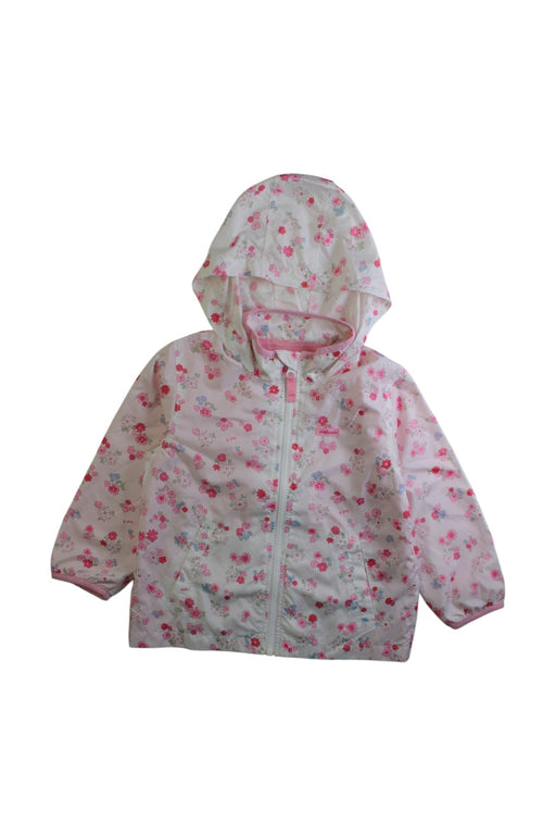 A Pink Rain Jackets from Miki House in size 2T for girl. (Front View)