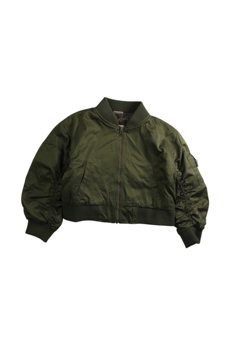 A Green Lightweight Jackets from Petit Main in size 2T for girl. (Front View)