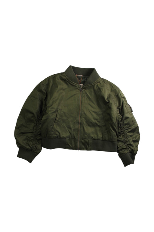 A Green Lightweight Jackets from Petit Main in size 2T for girl. (Front View)