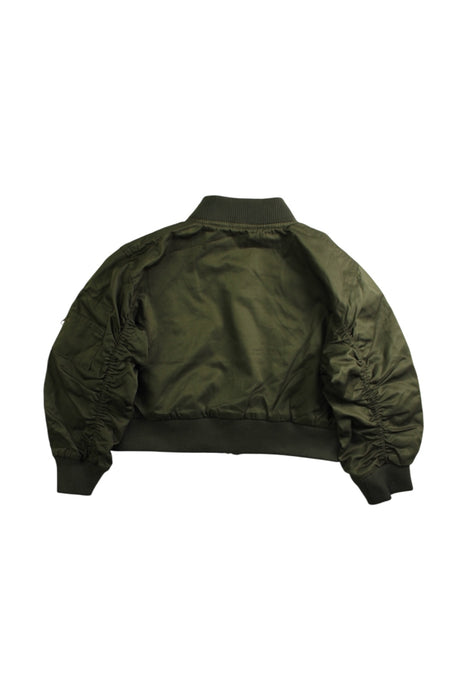 A Green Lightweight Jackets from Petit Main in size 2T for girl. (Back View)