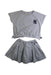 A Grey Skirt Sets from Petit Main in size 2T for girl. (Front View)