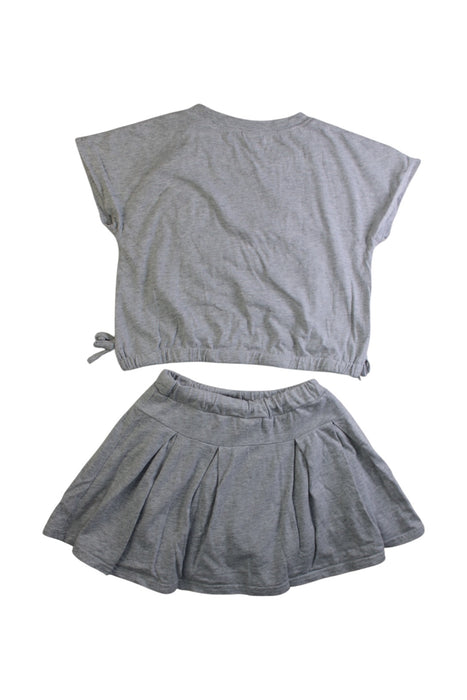 A Grey Skirt Sets from Petit Main in size 2T for girl. (Back View)