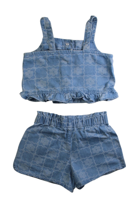 A Blue Shorts Sets from Seed in size 4T for girl. (Back View)