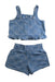A Blue Shorts Sets from Seed in size 4T for girl. (Back View)