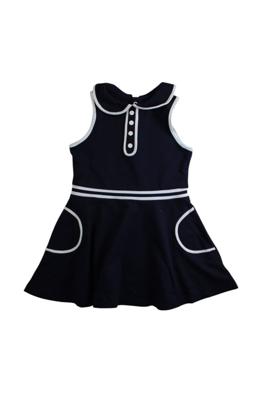 A Navy Sleeveless Dresses from Jacadi in size 4T for girl. (Front View)