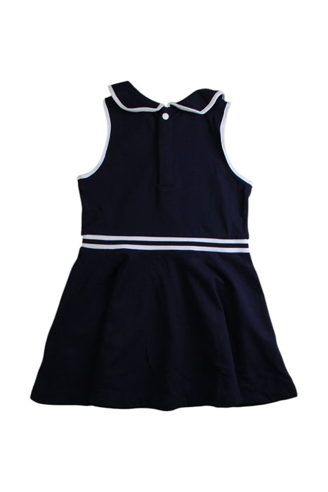 A Navy Sleeveless Dresses from Jacadi in size 4T for girl. (Back View)