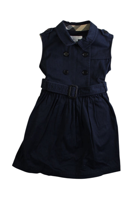 A Navy Sleeveless Dresses from Burberry in size 4T for girl. (Front View)