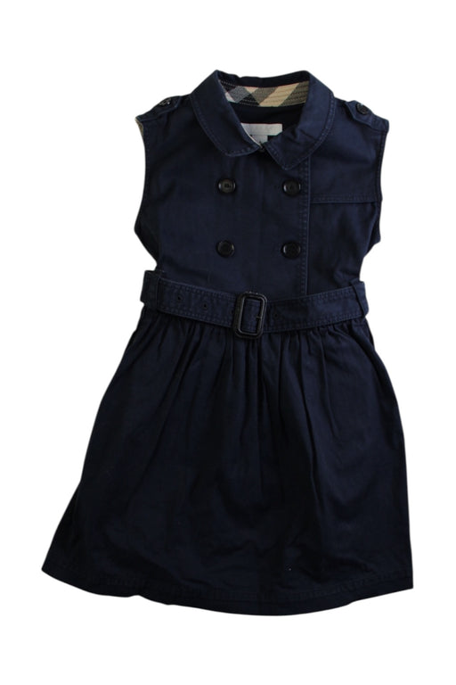 A Navy Sleeveless Dresses from Burberry in size 4T for girl. (Front View)