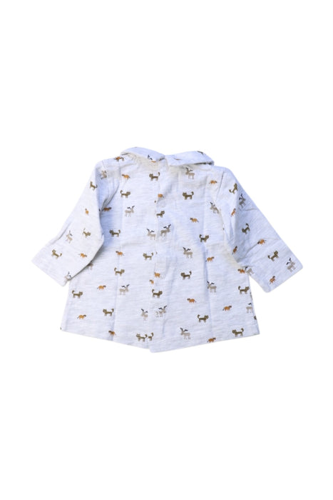 A Blue Long Sleeve Shirts from Bout'Chou in size 0-3M for boy. (Back View)