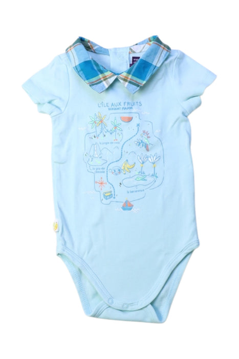 A Blue Short Sleeve Bodysuits from Sergent Major in size 3-6M for boy. (Front View)