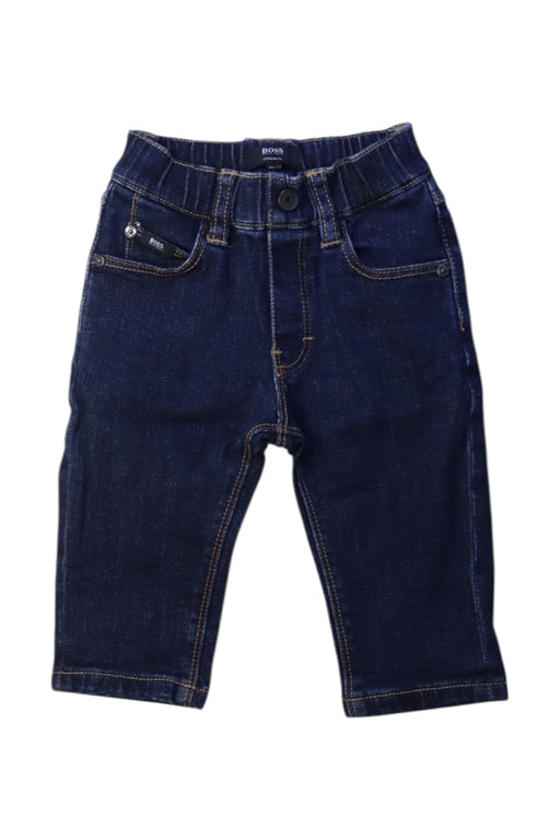 A Navy Jeans from Boss in size 3-6M for boy. (Front View)